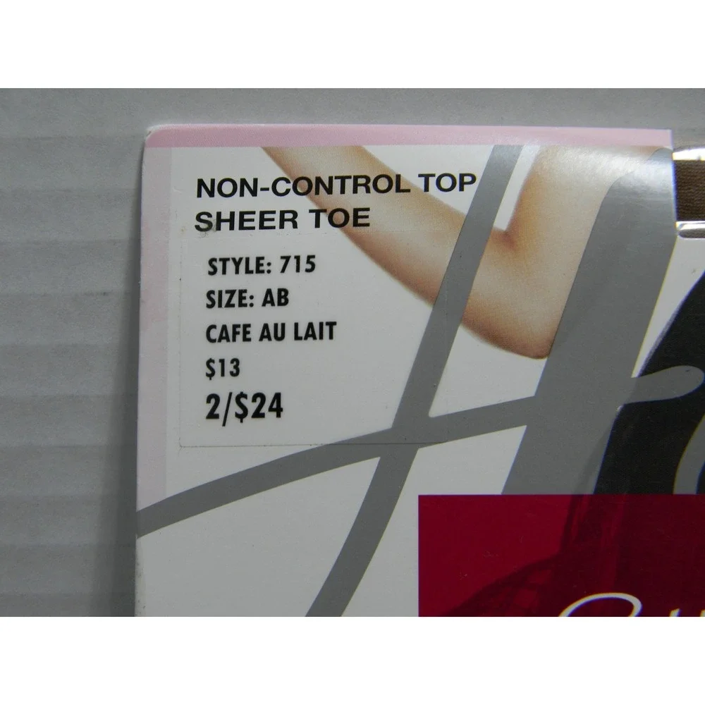 Hanes Silk Reflections Silky Sheer Pantyhose AB Cafe Au Lait Non-Control Top
